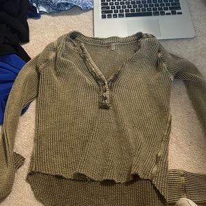 Free People Green Sweater